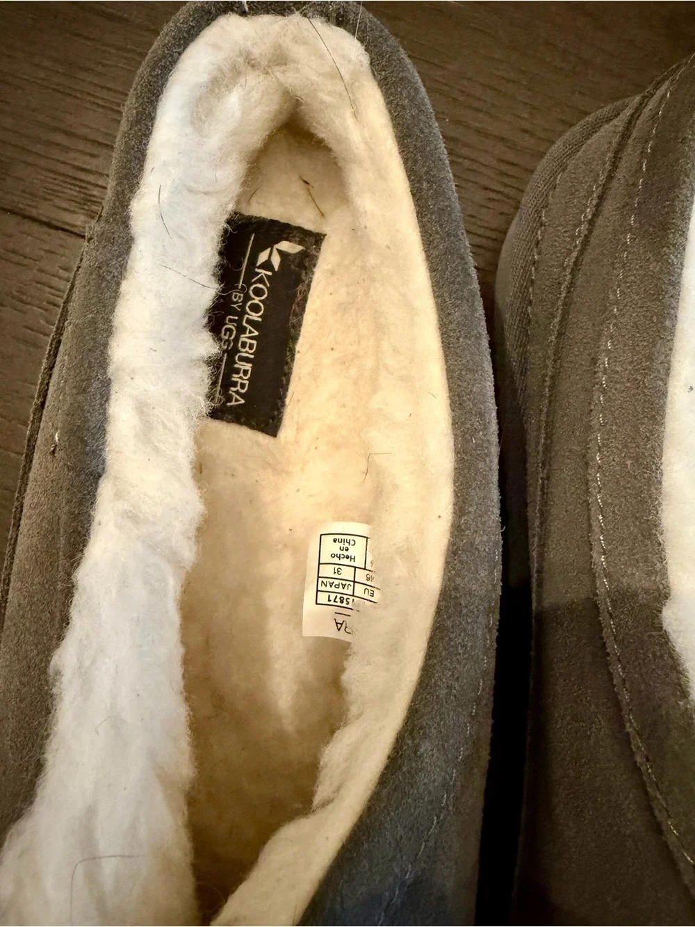Koolaburra Men's Suede Shearling Lined Clogs Gray Slip On Shoes Slippers Size 13